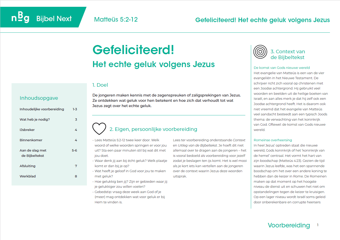 Voorbeeld van een programma van Bijbel Next
